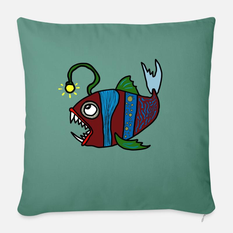 Anglerfisch - Sofakissen mit Füllung 45 x 45 cm - Tanngrün