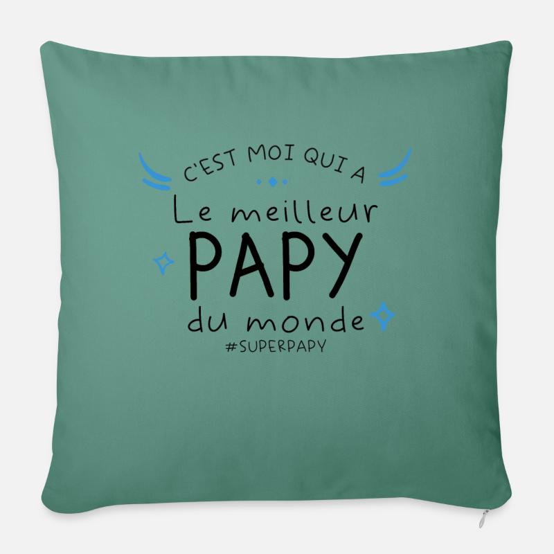 C est moi qui a le meilleur Papy - Coussin et housse de 45 x 45 cm - vert sapin