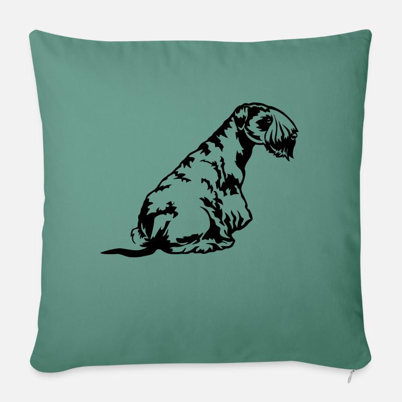 Cesky Terrier - Coussin et housse de 45 x 45 cm - vert sapin