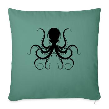 Angry Octopus - Black - Sofa pillow with filling 45cm x 45cm - cypress green - Front