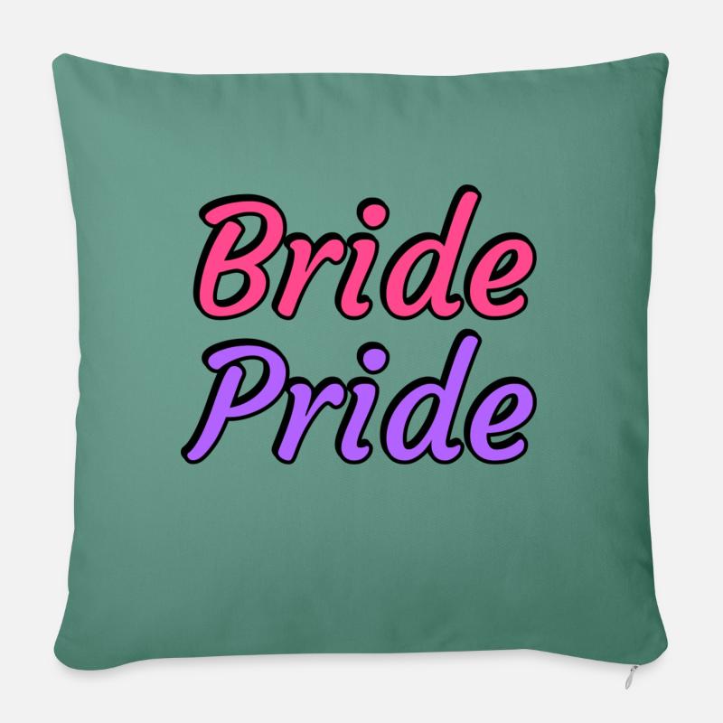Braut Pride - Lesbische Hochzeit - Sofakissen mit Füllung 45 x 45 cm - Tanngrün