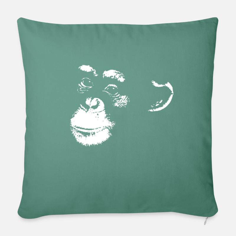 Schimpanse - Chimp - Chimpanzee - Sofakissen mit Füllung 45 x 45 cm - Tanngrün