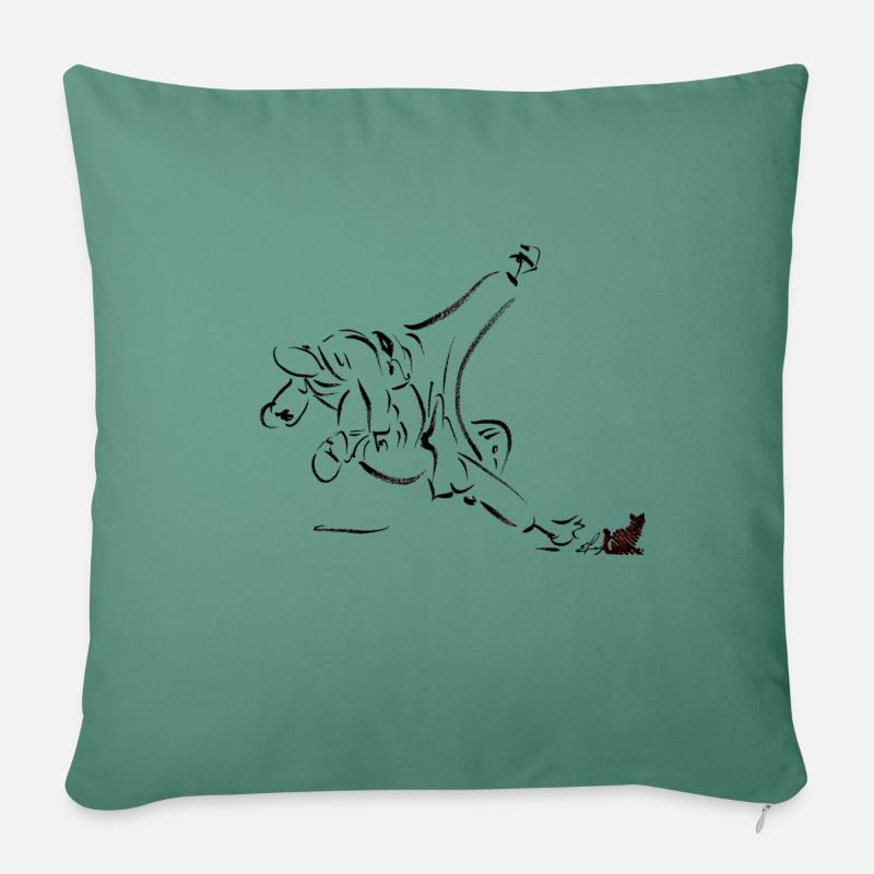 YOKO GURUMA - Coussin et housse de 45 x 45 cm - vert sapin