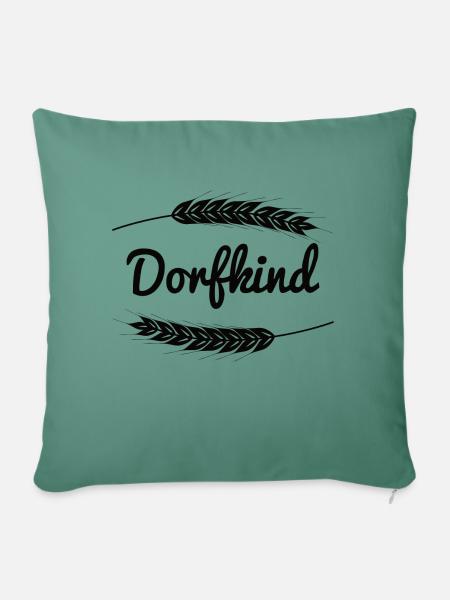 Dorfkind mit Getreide - Sofakissen mit Füllung 45 x 45 cm - Tanngrün