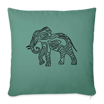 Topographie Éléphant - Coussin et housse de 45 x 45 cm - vert sapin - Devant