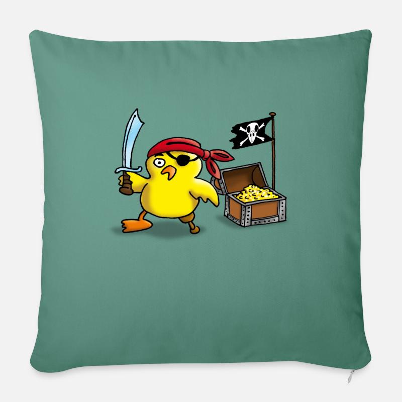 pirate_chick_a - Sofakissen mit Füllung 45 x 45 cm - Tanngrün