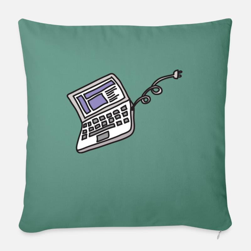 computer science - Sofa pillow with filling 45cm x 45cm - cypress green