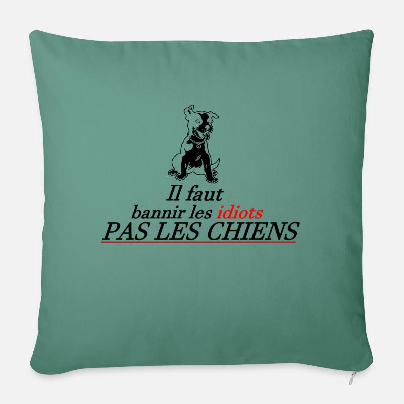 aimer les chiens - Coussin et housse de 45 x 45 cm - vert sapin