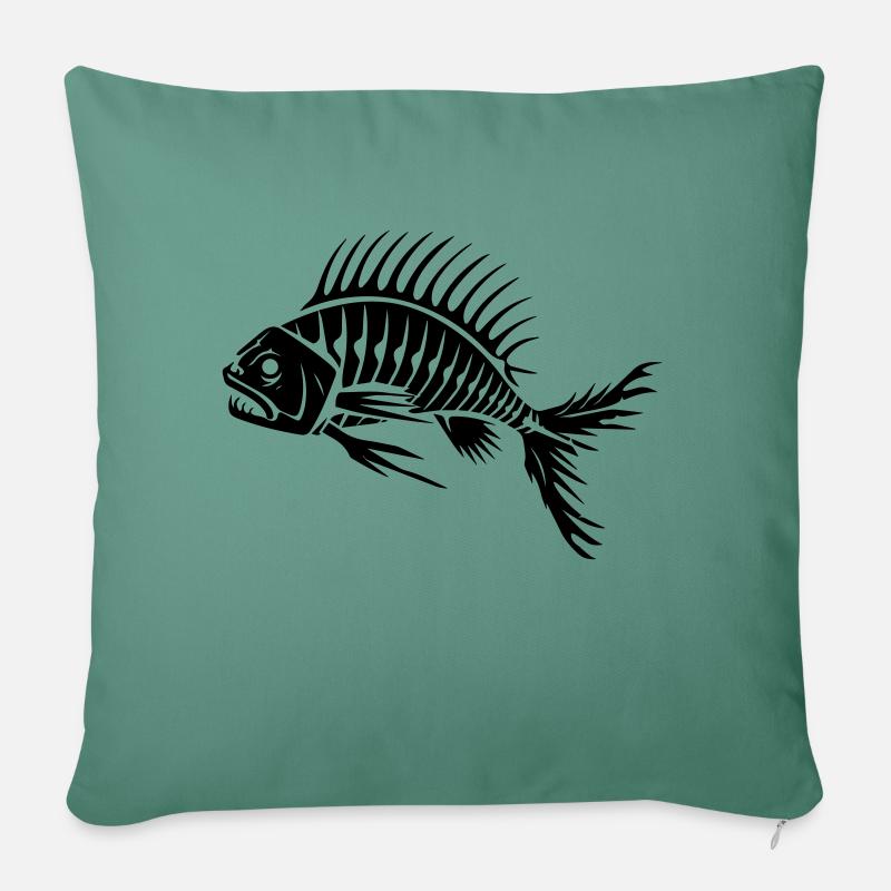 Fischgräten (Vektor) - Sofakissen mit Füllung 45 x 45 cm - Tanngrün