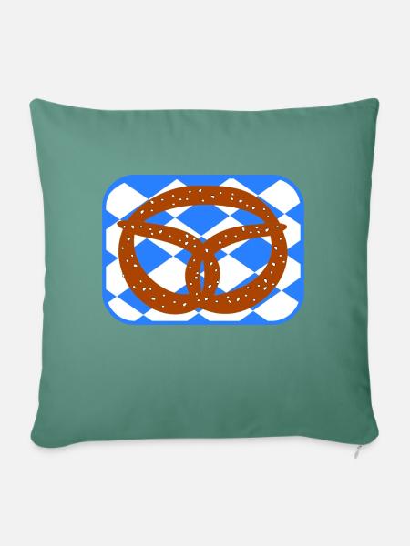 Bayrische Brezen - Sofakissen mit Füllung 45 x 45 cm - Tanngrün