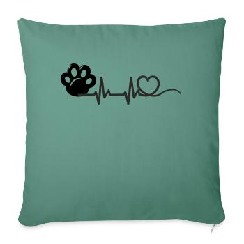 Patte de chat Heartbeat - Coussin et housse de 45 x 45 cm - vert sapin - Devant