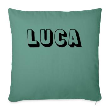Name - Luca - Sofa pillow with filling 45cm x 45cm - cypress green - Front