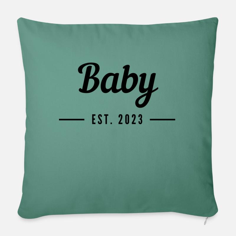 Bébé 2023 - Coussin et housse de 45 x 45 cm - vert sapin