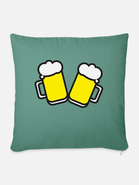 Biergläser - Sofakissen mit Füllung 45 x 45 cm - Tanngrün
