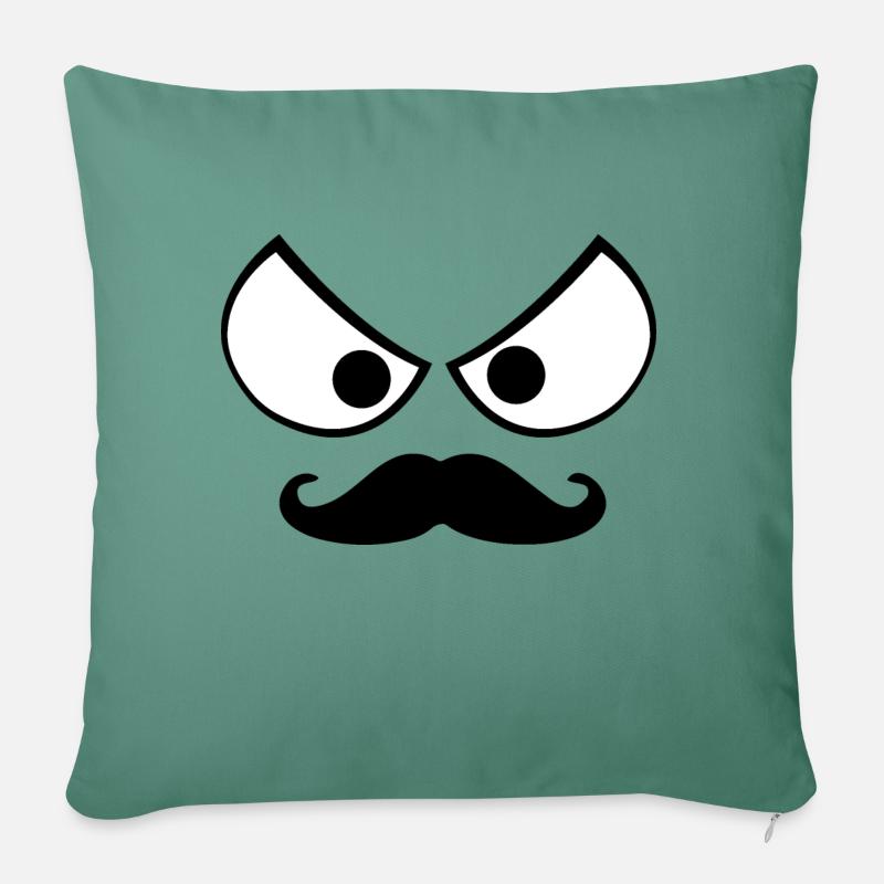 Augen mit Bart Design - Sofakissen mit Füllung 45 x 45 cm - Tanngrün