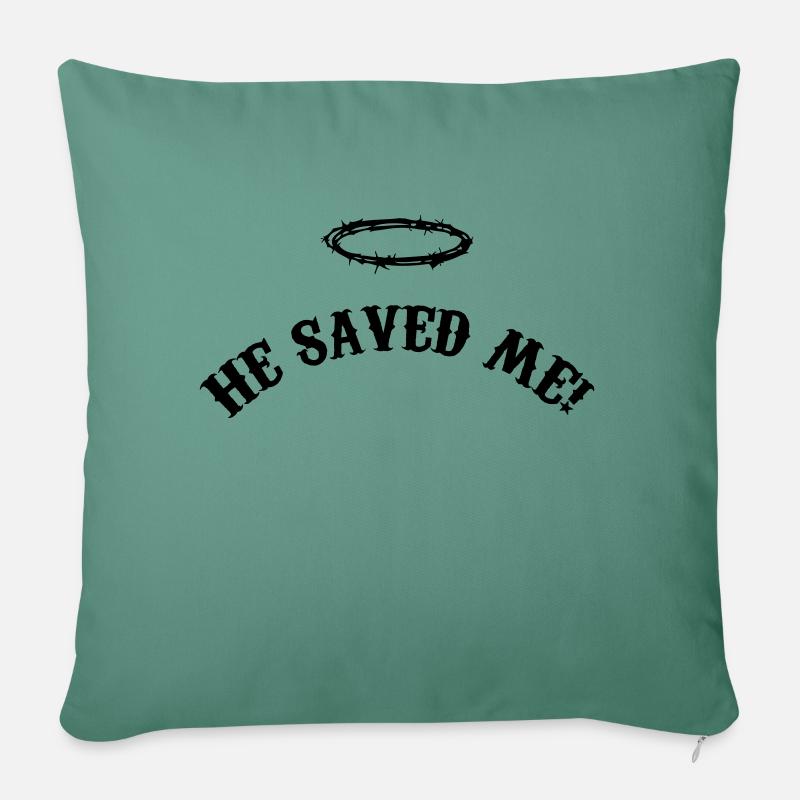 he_saved_me_001 - Sofakissen mit Füllung 45 x 45 cm - Tanngrün
