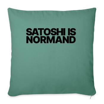Satoshi is normand - Coussin et housse de 45 x 45 cm - vert sapin - Devant