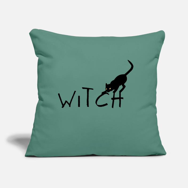 Witch - Hexe - Text mit schwarzer Katze Sofakissen mit Füllung 45 x 45 cm