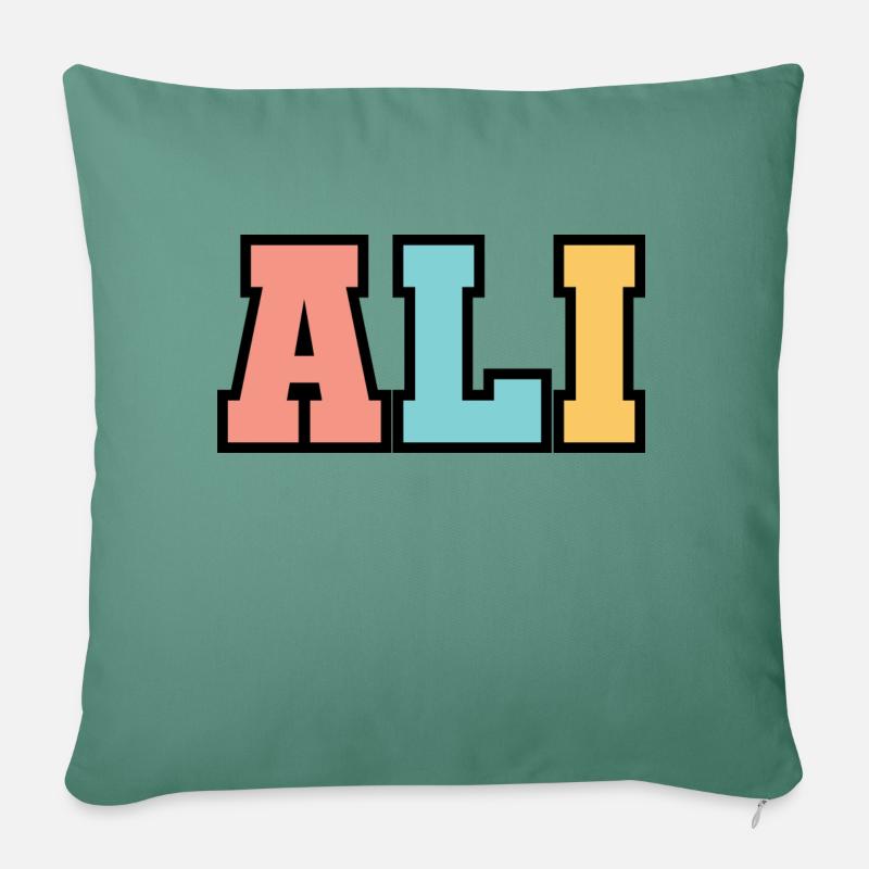 Nom - Ali - Coussin et housse de 45 x 45 cm - vert sapin