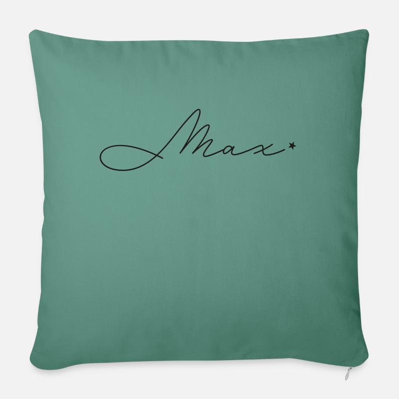 Name Max - Sofakissen mit Füllung 45 x 45 cm - Tanngrün