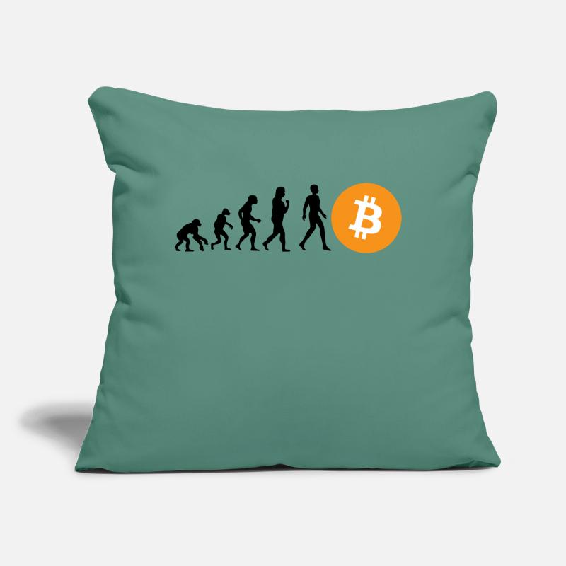 Évolution cryptographique du BTC Bitcoin Coussin et housse de 45 x 45 cm