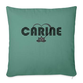 Carine typographie noir étymo d'origine grecque - Coussin et housse de 45 x 45 cm - vert sapin - Devant