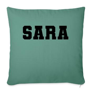 Name - Sara - Sofa pillow with filling 45cm x 45cm - cypress green - Front