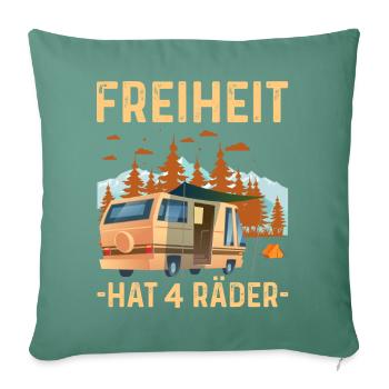 Freiheit hat 4 Räder - Sofakissen mit Füllung 45 x 45 cm - Tanngrün - Vorne