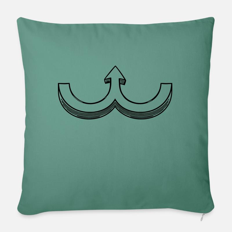 Double arrow top - Sofa pillow with filling 45cm x 45cm - cypress green