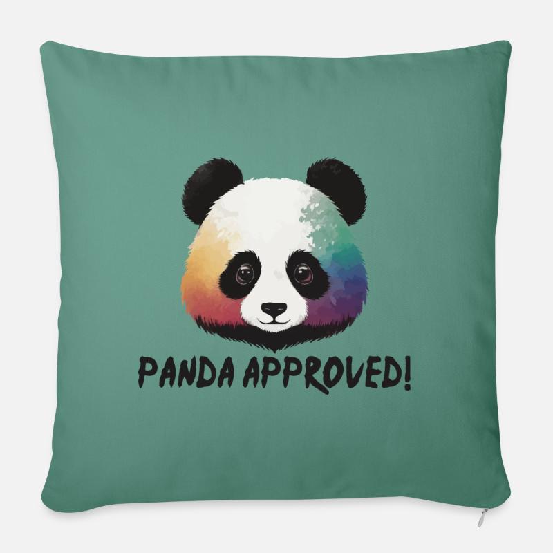 Panda Bär Love Liebe Kinder Panda approved - Sofakissen mit Füllung 45 x 45 cm - Tanngrün