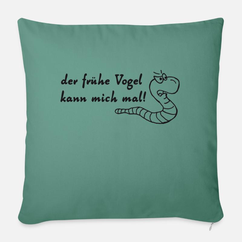 der frühe vogel - Sofakissen mit Füllung 45 x 45 cm - Tanngrün