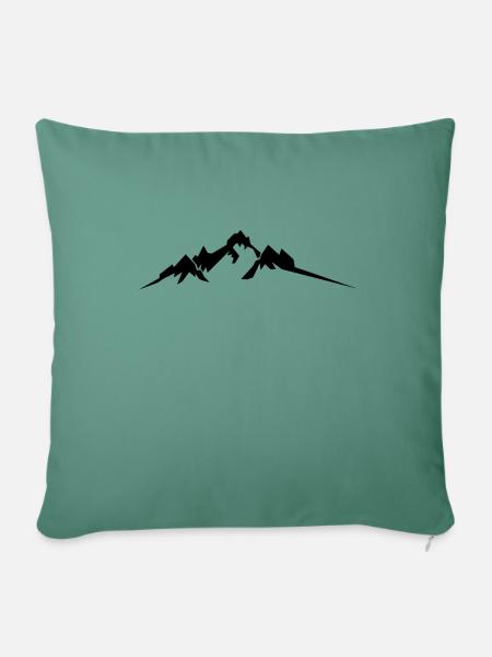 Silhouette von Bergen - Sofakissen mit Füllung 45 x 45 cm - Tanngrün