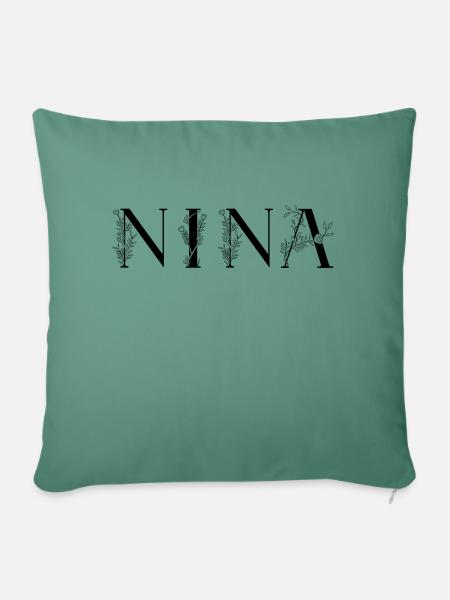 Name - Nina - Sofakissen mit Füllung 45 x 45 cm - Tanngrün
