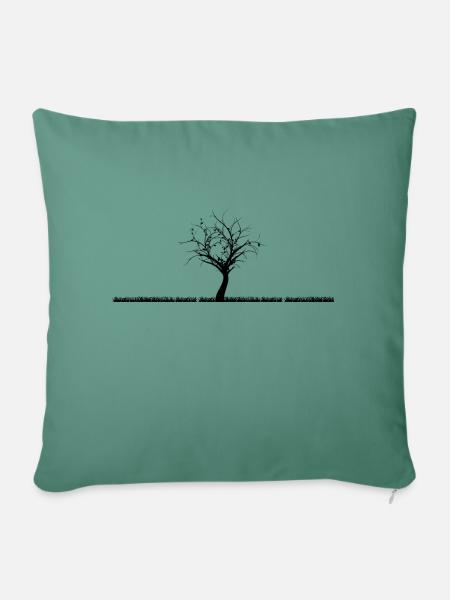 Düsterer Baum - Sofakissen mit Füllung 45 x 45 cm - Tanngrün