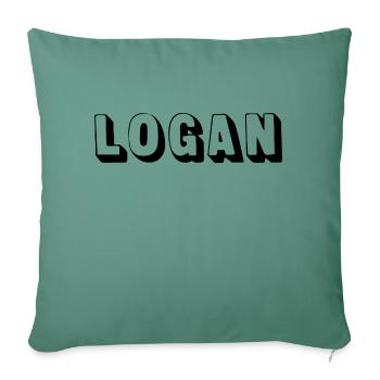 Nom - Logan - Coussin et housse de 45 x 45 cm - vert sapin - Devant