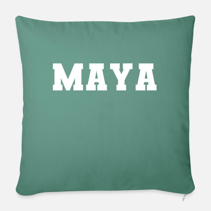 Name - Maya - Sofa pillow with filling 45cm x 45cm - cypress green