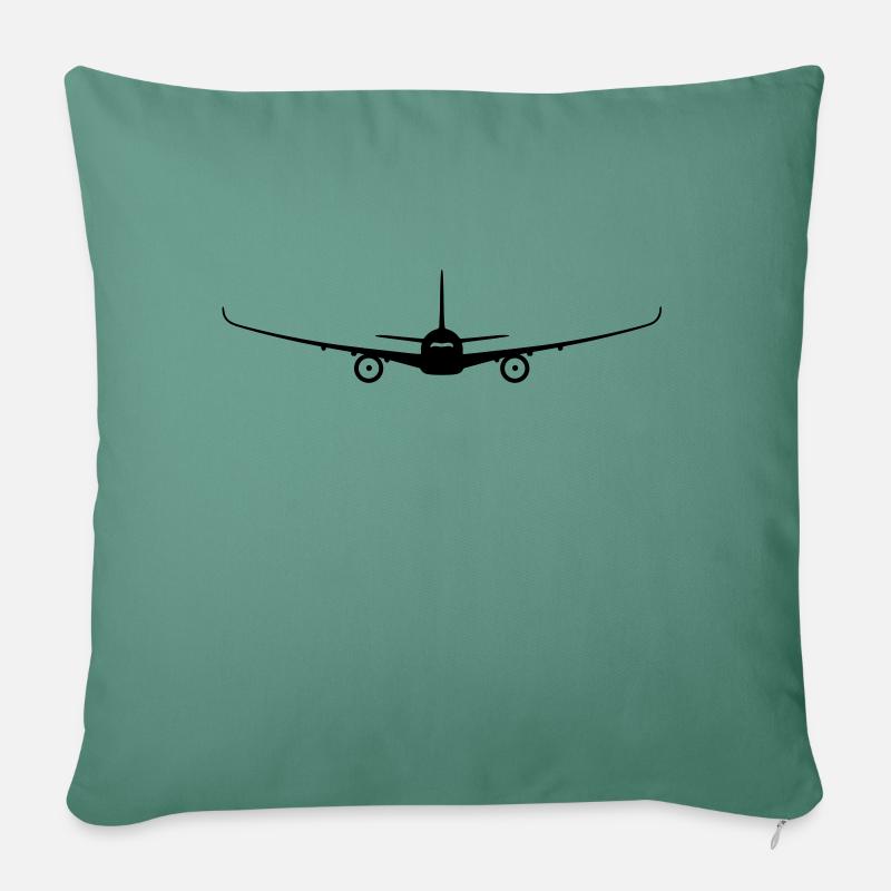 Flugzeug - Sofakissen mit Füllung 45 x 45 cm - Tanngrün