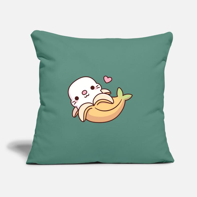 Mignon bébé phoque dans la banane drôle Coussin et housse de 45 x 45 cm