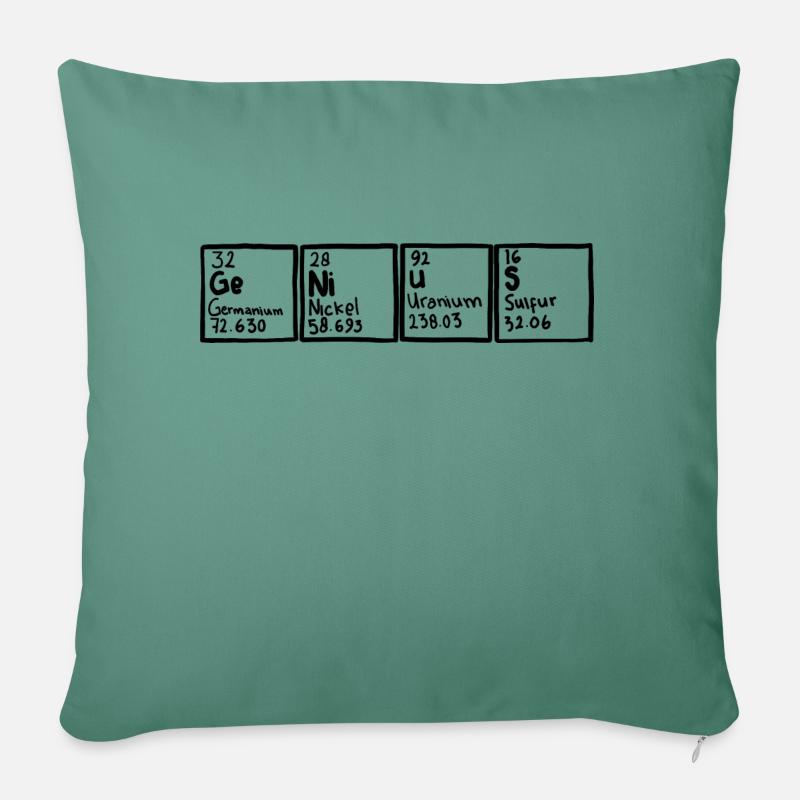 Genius Periodensystem Element - Sofakissen mit Füllung 45 x 45 cm - Tanngrün