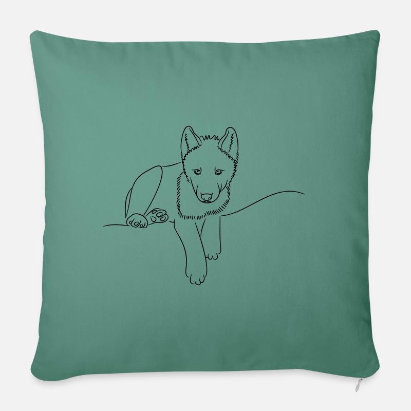 Wolf - Sofakissen mit Füllung 45 x 45 cm - Tanngrün