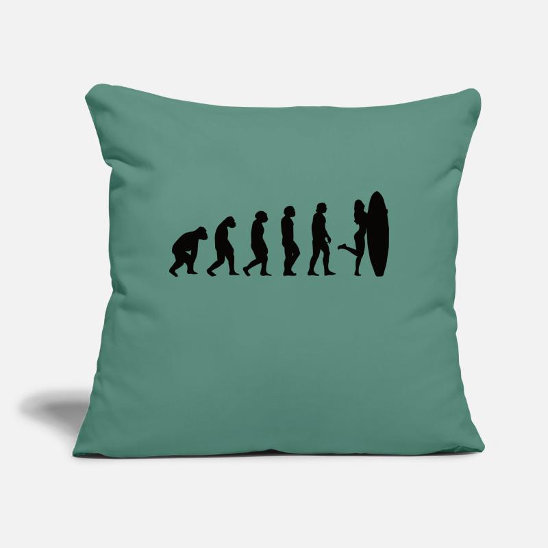 Surfer Surfboard Surf Evolution Surf Coussin et housse de 45 x 45 cm