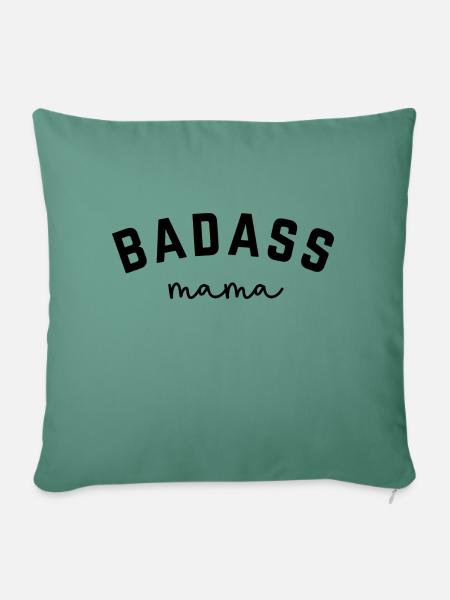 Badass Mama - Sofakissen mit Füllung 45 x 45 cm - Tanngrün