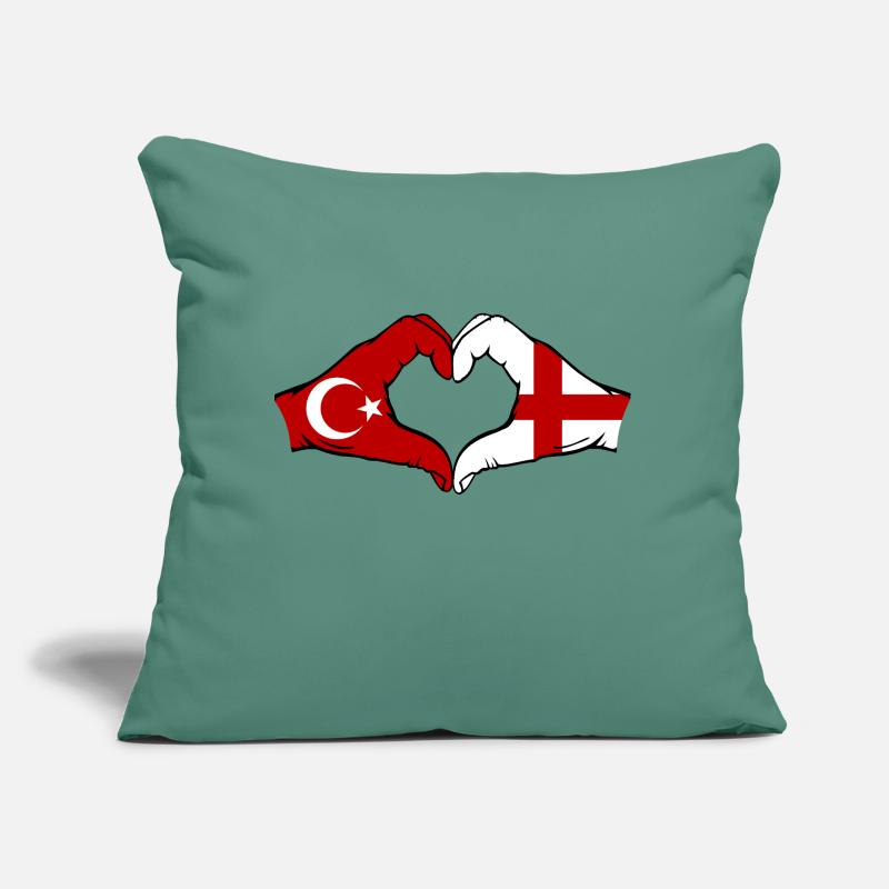 Turkey England Flag Hands Heart Shape Sofa pillow with filling 45cm x 45cm