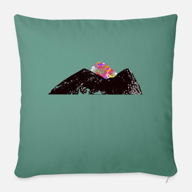 Berg mit farbenfrohem Gipfel - Sofakissen mit Füllung 45 x 45 cm - Tanngrün