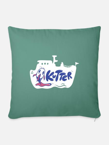 Fischkutter - Sofakissen mit Füllung 45 x 45 cm - Tanngrün