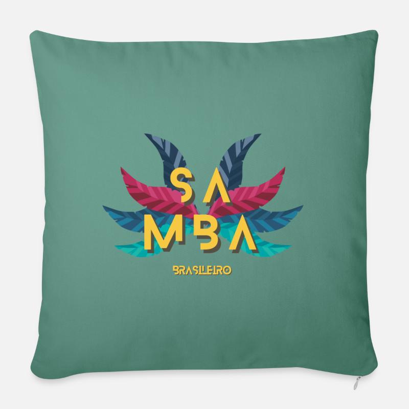 Samba brésilienne, Samba do Brasil, Danse - Coussin et housse de 45 x 45 cm - vert sapin