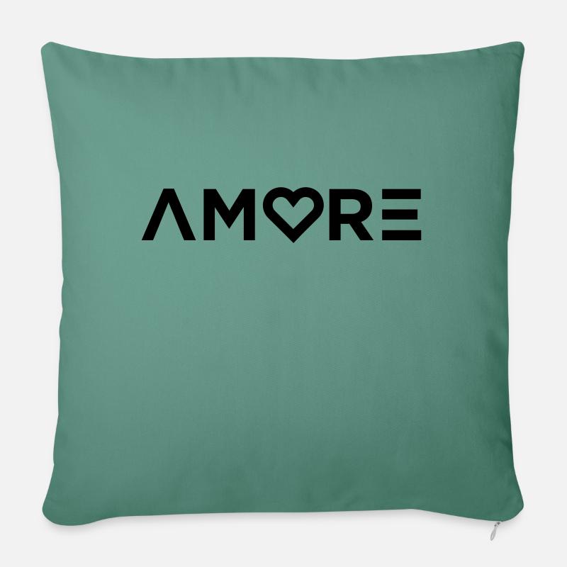 Amore Futuristic Style Valentinstag - Sofakissen mit Füllung 45 x 45 cm - Tanngrün