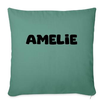 Nom - Amélie - Coussin et housse de 45 x 45 cm - vert sapin - Devant