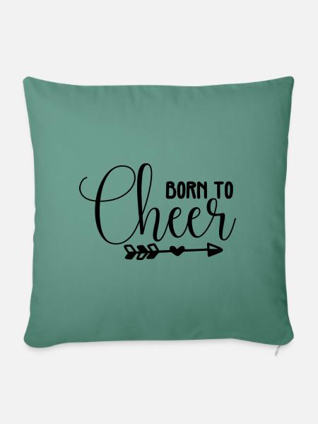 Born to cheer - Sofakissen mit Füllung 45 x 45 cm - Tanngrün