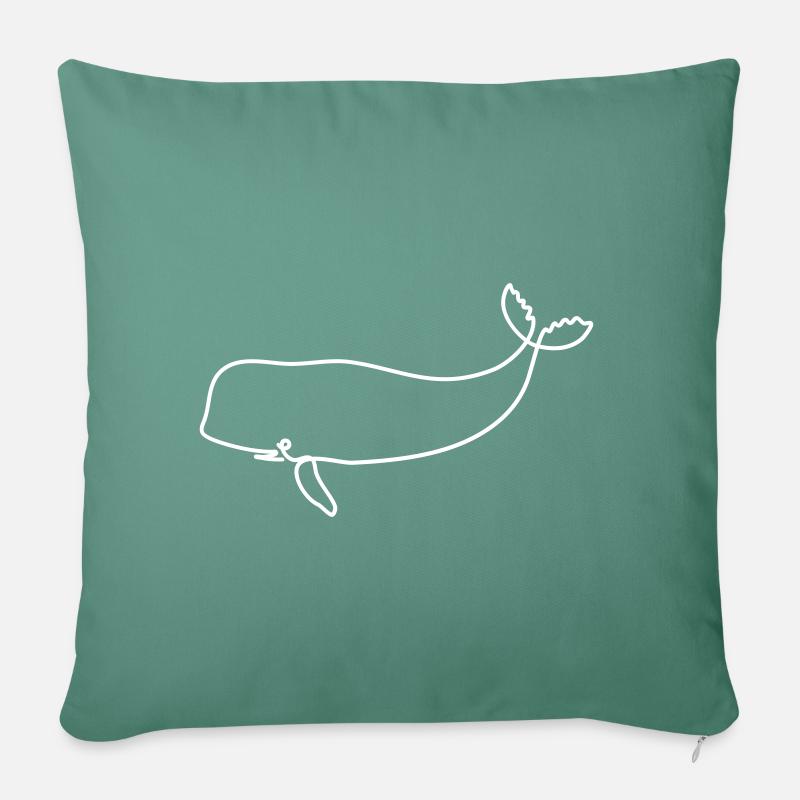 Baleine - Coussin et housse de 45 x 45 cm - vert sapin